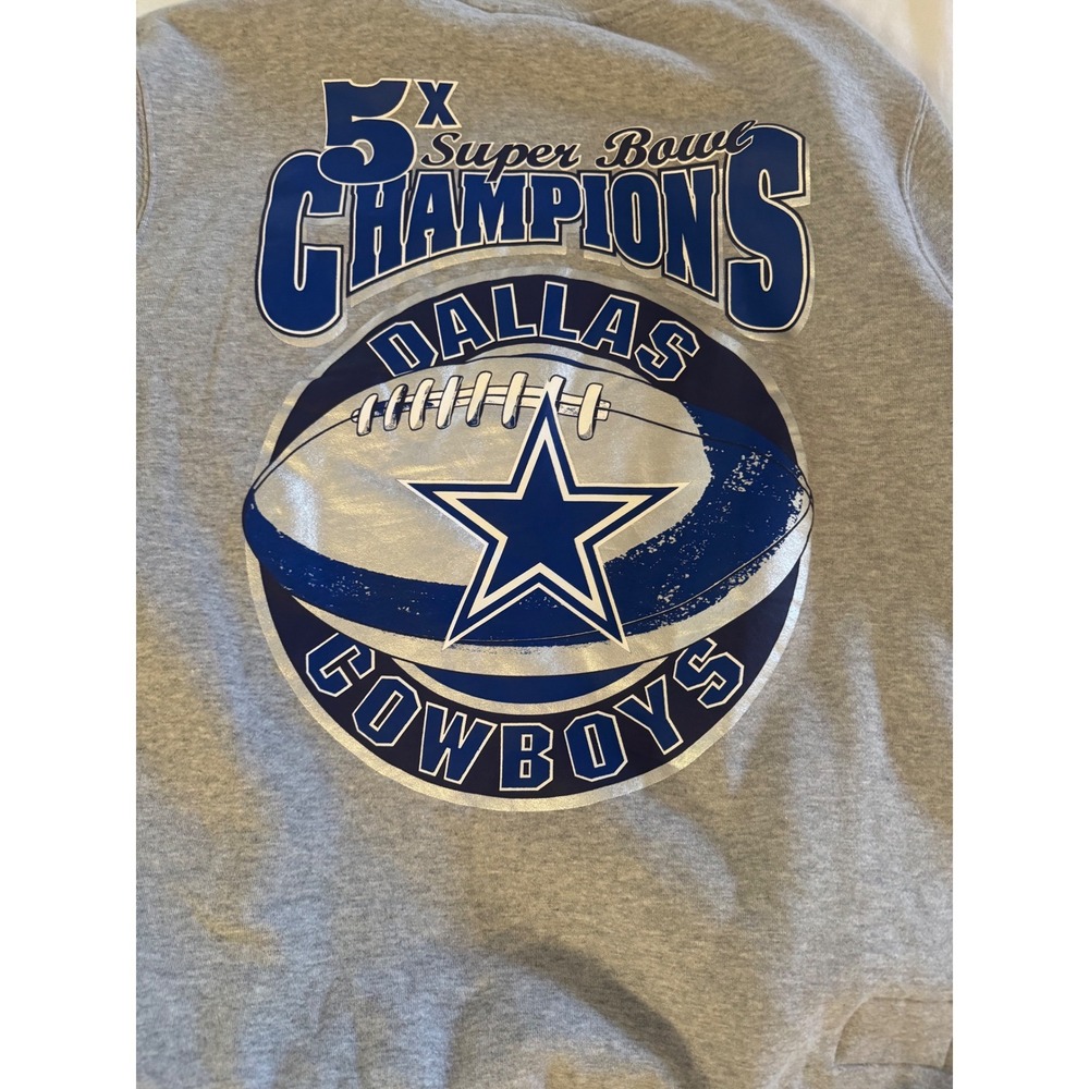 Mitchell & Ness Sweatshirt Mens L Grey Dallas Cowboys 5x Super Bowl Champions